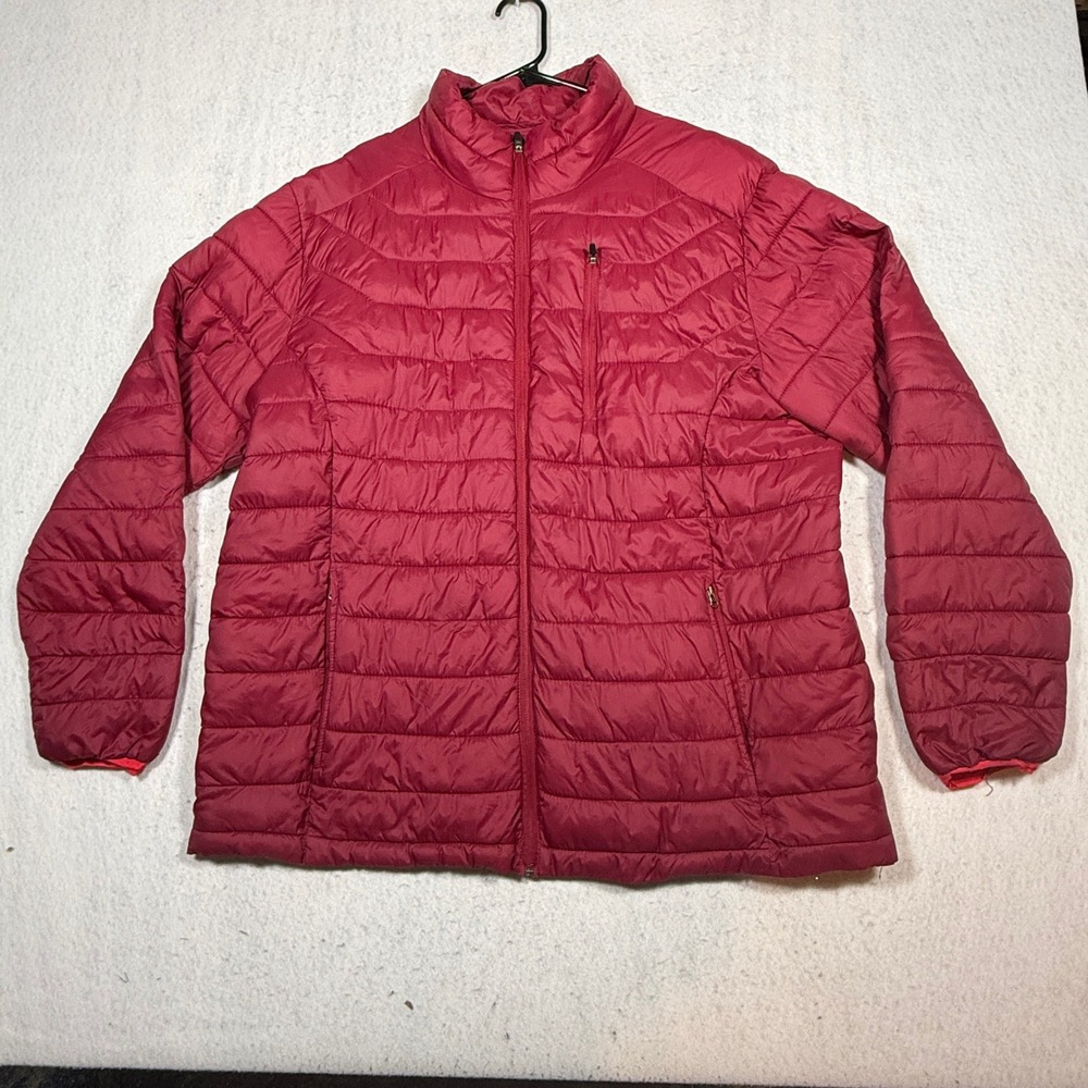 Xersion Women XL Packable Puffer Jacket Pink Full Zip Quilted Lightweight Coat